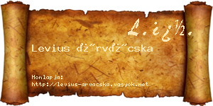 Levius Árvácska névjegykártya